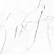 Petra River White porcelain tile, 60×60 cm, Polished finish